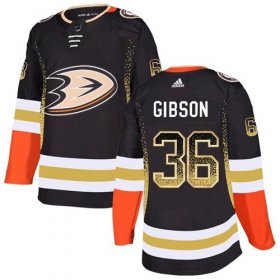 Wholesale Cheap Adidas Ducks #36 John Gibson Black Home Authentic Drift Fashion Stitched NHL Jersey