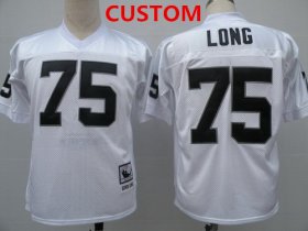 Wholesale Cheap Men\'s Oakland Raiders Custom White Throwback Jersey
