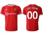 Wholesale Cheap Men 2021-2022 Club Manchester United home red aaa version customized Adidas Soccer Jersey
