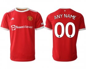 Wholesale Cheap Men 2021-2022 Club Manchester United home red aaa version customized Adidas Soccer Jersey