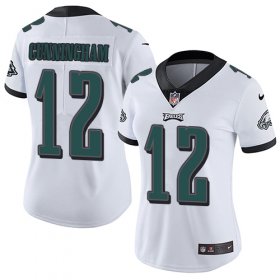 Wholesale Cheap Nike Eagles #12 Randall Cunningham White Women\'s Stitched NFL Vapor Untouchable Limited Jersey