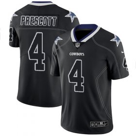 Wholesale Cheap Nike Cowboys #4 Dak Prescott Lights Out Black Men\'s Stitched NFL Limited Rush Jersey