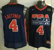 Wholesale 1992 Olympics Team USA #4 Christian Laettner Navy Blue Swingman Jersey