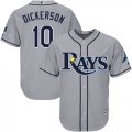 Wholesale Cheap Rays #10 Corey Dickerson Grey Cool Base Stitched Youth MLB Jersey