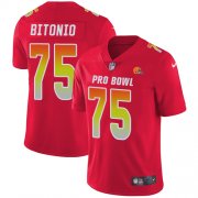 Wholesale Cheap Nike Browns #75 Joel Bitonio Red Men's Stitched NFL Limited AFC 2019 Pro Bowl Jersey