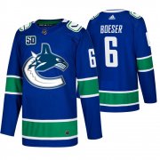 Wholesale Cheap Men's Vancouver Canucks #6 Brock Boeser Adidas Blue 2019-20 Home Authentic NHL Jersey
