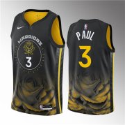 Wholesale Cheap Men's Golden State Warriors #3 Chris Paul Black City Edition Stitched Basketball Jersey