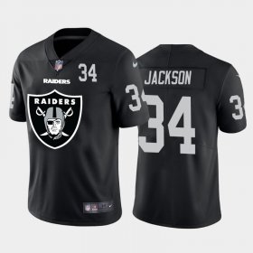 Wholesale Cheap Las Vegas Raiders #34 Bo Jackson Black Men\'s Nike Big Team Logo Player Vapor Limited NFL Jersey