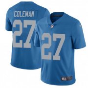 Wholesale Cheap Nike Lions #27 Justin Coleman Blue Throwback Men's Stitched NFL Vapor Untouchable Limited Jersey