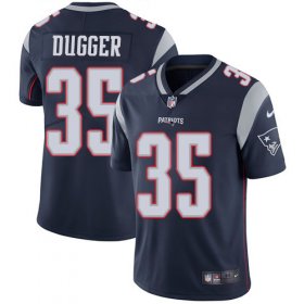 Wholesale Cheap Nike Patriots #35 Kyle Dugger Navy Blue Team Color Men\'s Stitched NFL Vapor Untouchable Limited Jersey