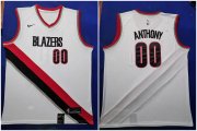 Wholesale Cheap Blazers #00 Carmelo Anthony White 2019-20 Nike Swingman Jersey