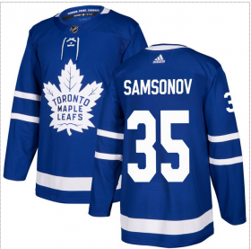 Cheap Men\'s Toronto Maple Leafs #35 Ilya Samsonov Blue Stitched Jersey