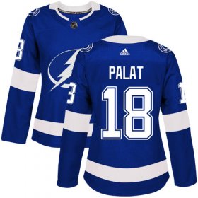 Cheap Adidas Lightning #18 Ondrej Palat Blue Home Authentic Women\'s Stitched NHL Jersey