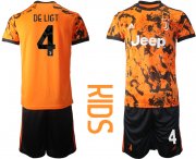 Wholesale Cheap Youth 2020-2021 club Juventus away orange 4 Soccer Jerseys