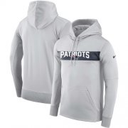 Wholesale Cheap Men's New England Patriots Nike Gray Sideline Team Performance Pullover Hoodie