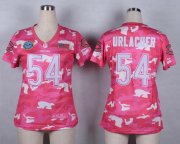 Wholesale Cheap Nike Bears #54 Brian Urlacher Pink Women's Stitched NFL Elite Camo Fashion Jersey