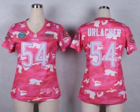 Wholesale Cheap Nike Bears #54 Brian Urlacher Pink Women\'s Stitched NFL Elite Camo Fashion Jersey
