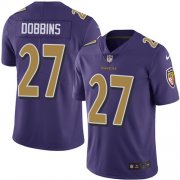Wholesale Cheap Nike Ravens #27 J.K. Dobbins Purple Men's Stitched NFL Limited Rush Jersey