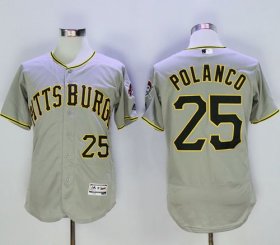 Wholesale Cheap Pirates #25 Gregory Polanco Grey Flexbase Authentic Collection Stitched MLB Jersey