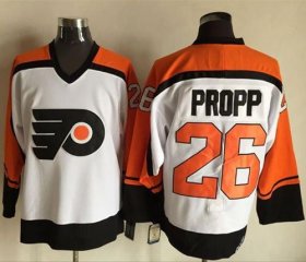 Wholesale Cheap Flyers #26 Brian Propp White/Black CCM Throwback Stitched NHL Jersey
