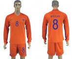 Wholesale Cheap Holland #8 Afellay Home Long Sleeves Soccer Country Jersey