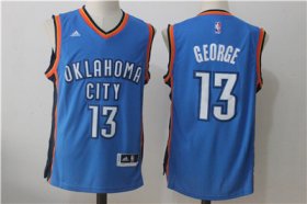 Wholesale Cheap Men\'s Oklahoma City Thunder #13 Paul George Royal Blue Stitched NBA Adidas Revolution 30 Swingman Jersey