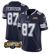 Cheap Men's Dallas Cowboys #87 Jake Ferguson Navy 2023 F.U.S.E. NFC East Champions Patch Football Stitched Jersey