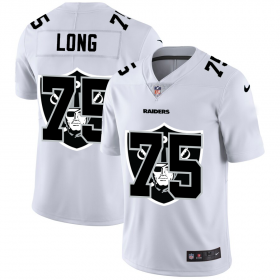 Wholesale Cheap Las Vegas Raiders #75 Howie Long White Men\'s Nike Team Logo Dual Overlap Limited NFL Jersey