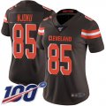 Wholesale Cheap Nike Browns #85 David Njoku Brown Team Color Women's Stitched NFL 100th Season Vapor Limited Jersey