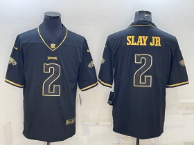 Wholesale Cheap Men\'s Philadelphia Eagles #2 Darius Slay Jr Black Golden Edition Stitched NFL Nike Limited Jersey