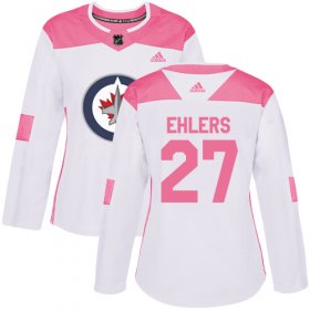 Wholesale Cheap Adidas Jets #27 Nikolaj Ehlers White/Pink Authentic Fashion Women\'s Stitched NHL Jersey