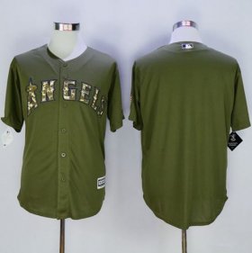 Wholesale Cheap Angels of Anaheim Blank Green Camo New Cool Base Stitched MLB Jersey