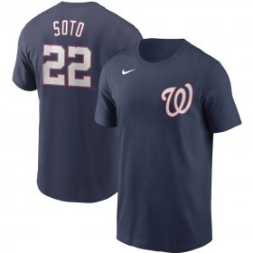 Wholesale Cheap Washington Nationals #22 Juan Soto Nike Name & Number T-Shirt Navy