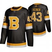 Wholesale Cheap Adidas Boston Bruins #43 Danton Heinen Black 2019-20 Authentic Third Stitched NHL Jersey