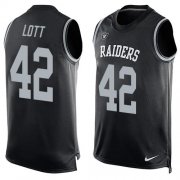 Wholesale Cheap Nike Raiders #42 Ronnie Lott Black Team Color Men's Stitched NFL Limited Tank Top Jersey