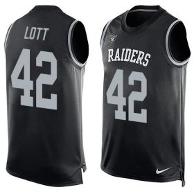 Wholesale Cheap Nike Raiders #42 Ronnie Lott Black Team Color Men\'s Stitched NFL Limited Tank Top Jersey