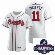 Wholesale Cheap Men Nike Atlanta Braves 11 Ender Inciarter White Alternate Stitched Baseball Stitched MLB 2021 Champions Patch Jersey