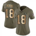 Wholesale Cheap Nike 49ers #18 Dante Pettis Olive/Gold Women's Stitched NFL Limited 2017 Salute to Service Jersey