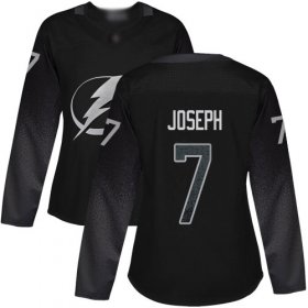 Cheap Adidas Lightning #7 Mathieu Joseph Black Alternate Authentic Women\'s Stitched NHL Jersey
