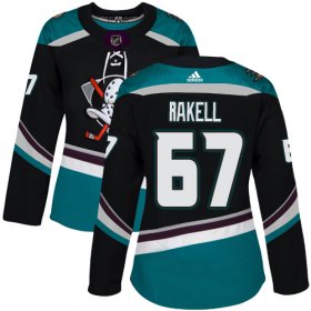 Wholesale Cheap Adidas Ducks #67 Rickard Rakell Black/Teal Alternate Authentic Women\'s Stitched NHL Jersey