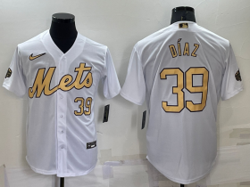 Wholesale Men\'s New York Mets #39 Edwin Diaz Number White 2022 All Star Stitched Cool Base Nike Jersey