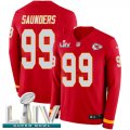 Wholesale Cheap Nike Chiefs #99 Khalen Saunders Red Super Bowl LIV 2020 Team Color Men's Stitched NFL Limited Therma Long Sleeve Jersey