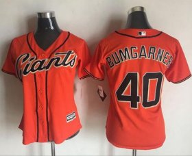 Wholesale Cheap Giants #40 Madison Bumgarner Orange Women\'s Alternate Stitched MLB Jersey