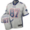 Wholesale Cheap Nike Patriots #87 Rob Gronkowski Grey Men's Stitched NFL Elite Drift Fashion Jersey