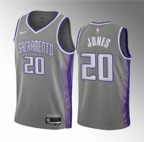 Wholesale Cheap Men\'s Sacramento Kings #20 Colby Jones Gray 2023 Draft City Edition Stitched Jersey