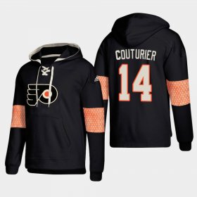 Wholesale Cheap Philadelphia Flyers #14 Sean Couturier Black adidas Lace-Up Pullover Hoodie