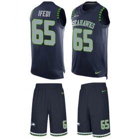 Wholesale Cheap Nike Seahawks #65 Germain Ifedi Steel Blue Team Color Men\'s Stitched NFL Limited Tank Top Suit Jersey