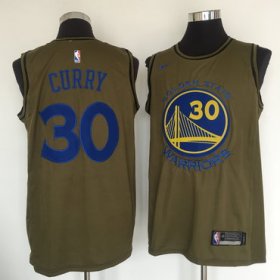 Wholesale Cheap Golden State Warriors #30 Stephen Curry Olive Nike Swingman Jersey