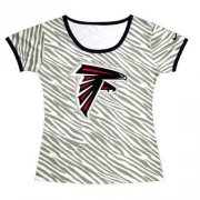 Wholesale Cheap Women's Atlanta Falcons Sideline Legend Authentic Logo Zebra Stripes T-Shirt