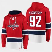 Wholesale Cheap Men's Washington Capitals #92 Evgeny Kuznetsov Red All Stitched Sweatshirt Hoodie